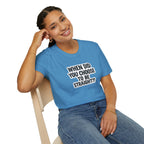Humorous Unisex Softstyle T-Shirt - "When Did You Choose to Be Straight??"