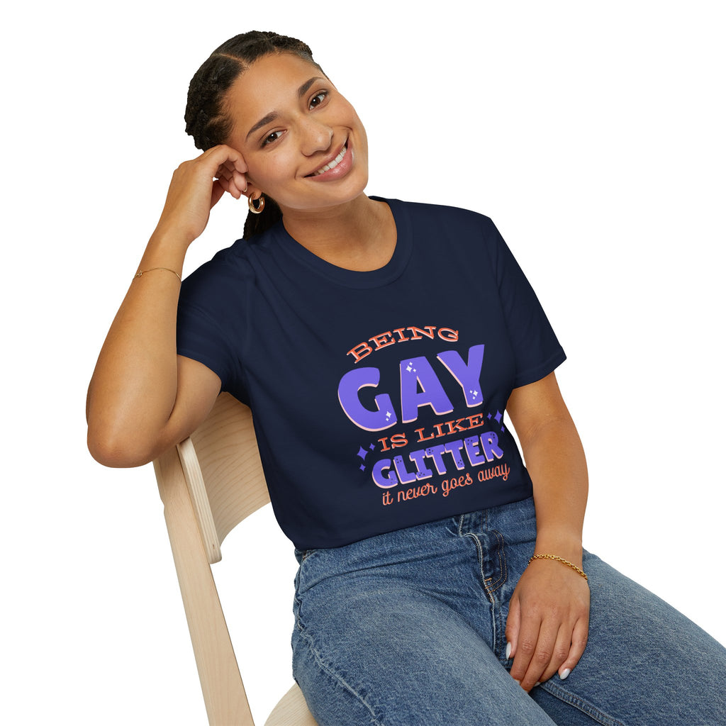 Being Gay Is Like Glitter Pride Tree Las Vegas T-Shirt