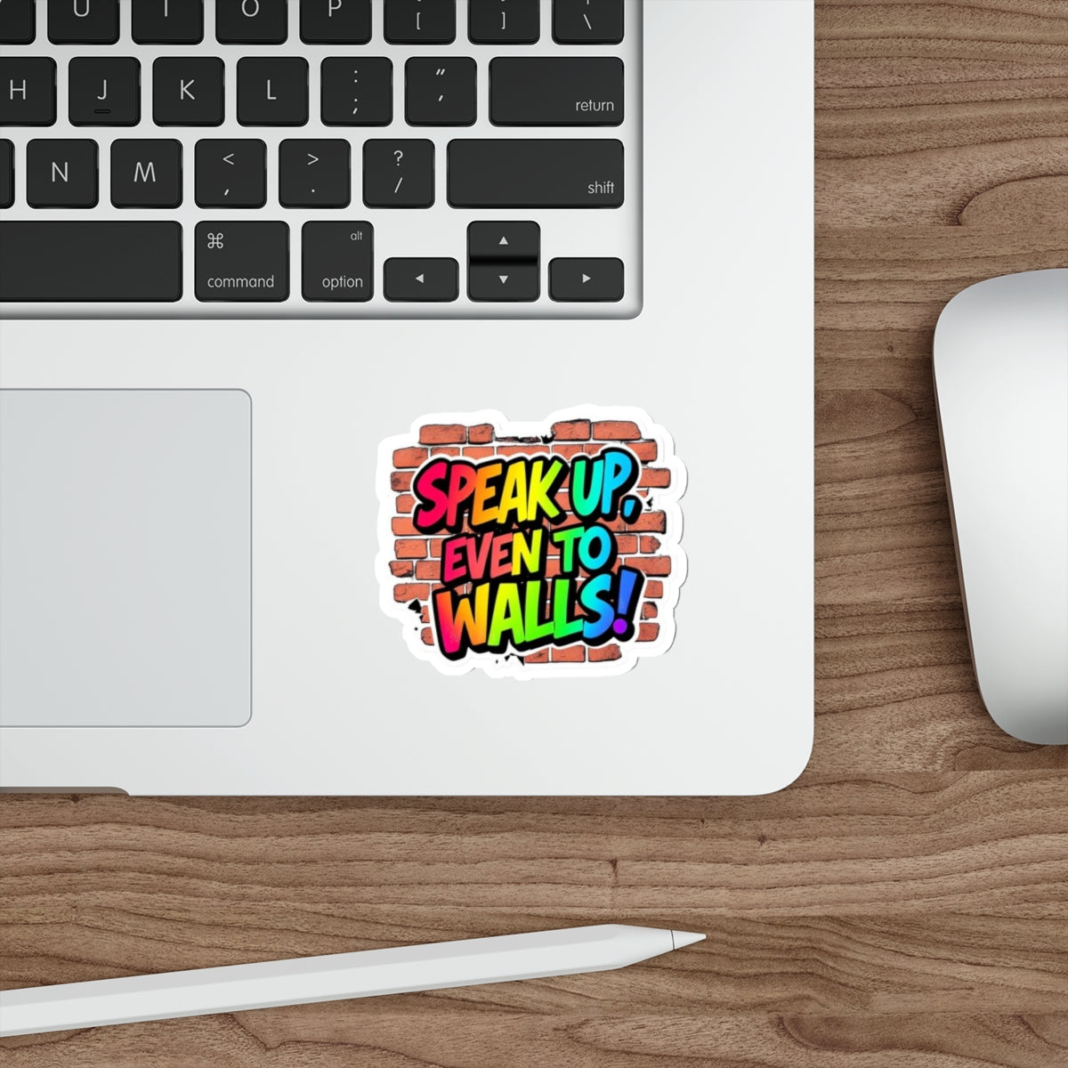 Vibrant Die-Cut Stickers - "Speak Up, Even to Walls!" - Perfect for Self-Expression & Decor