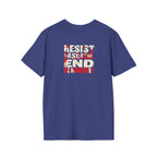 Unisex Softstyle T-Shirt - Never Again Now Means Now. For Everyone! Resist Fascism, End Genocide