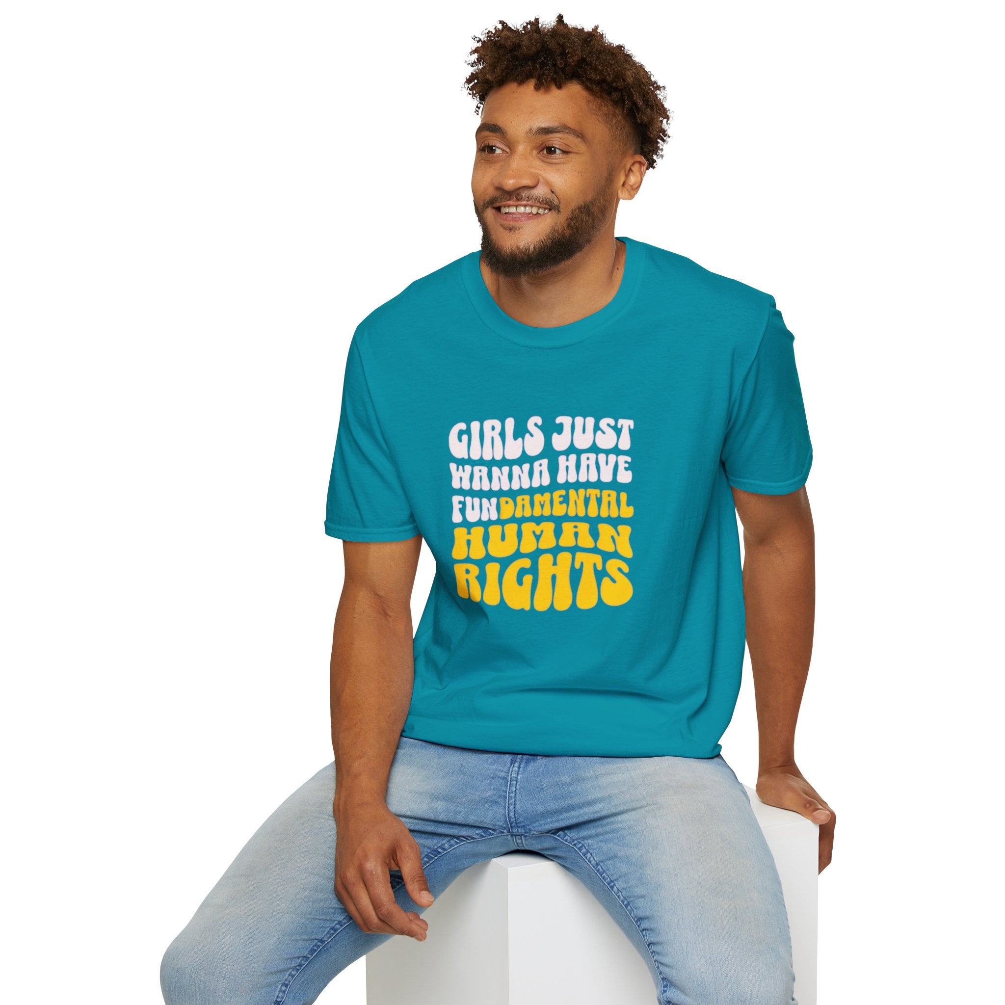 Girls Just Wanna Have Fundamental Human Rights Unisex Softstyle T-Shirt - EqualiTees.Me