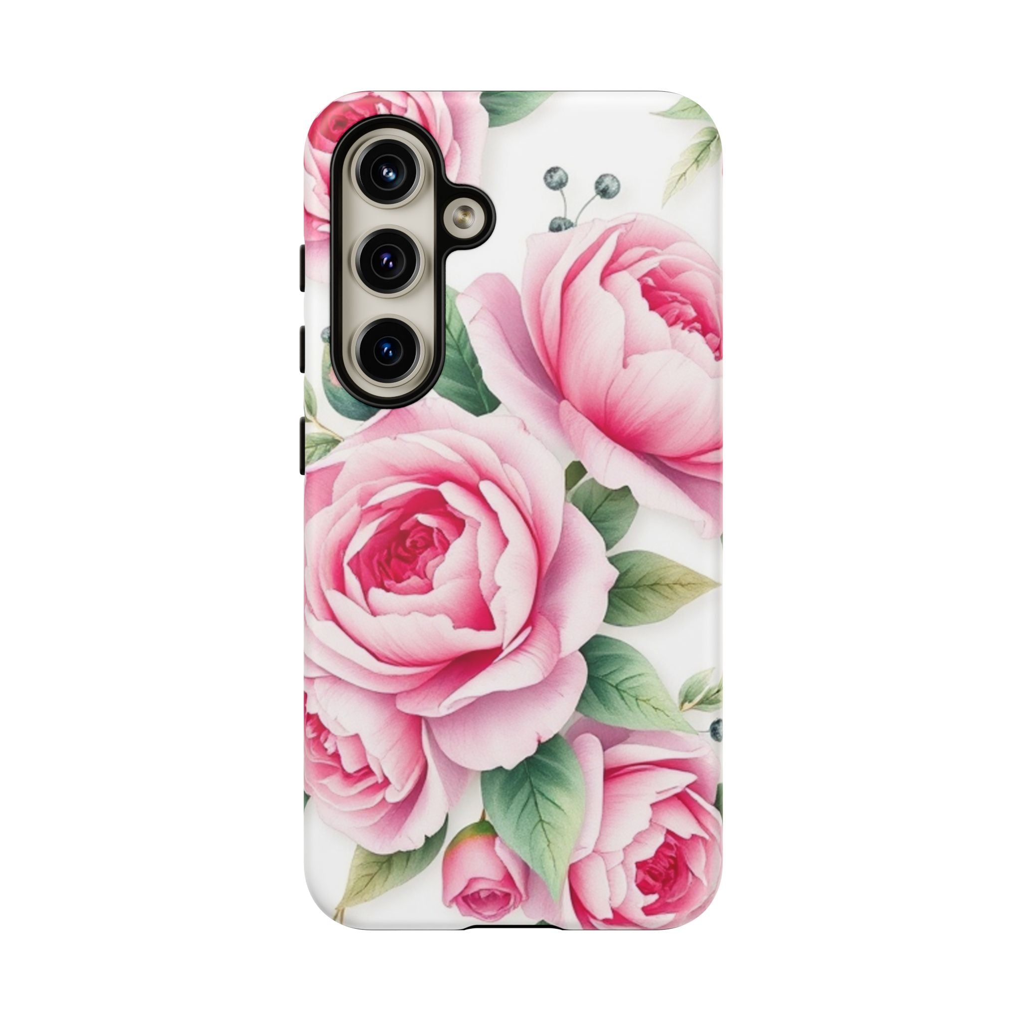 Android OR iPhone Compatible Cases - Pink Flower Design - Unique Tough Cases