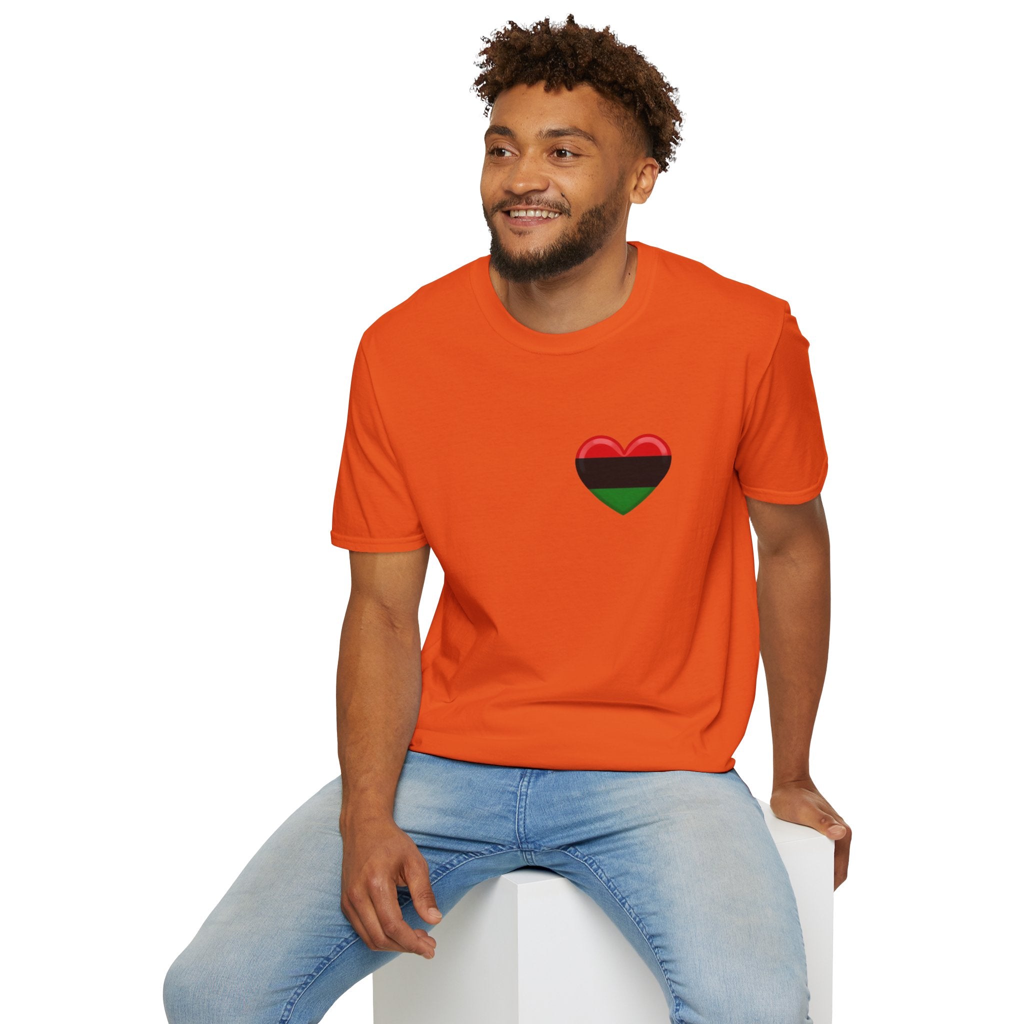 Unity and Heritage Unisex Softstyle T-Shirt with Pan-African Heart