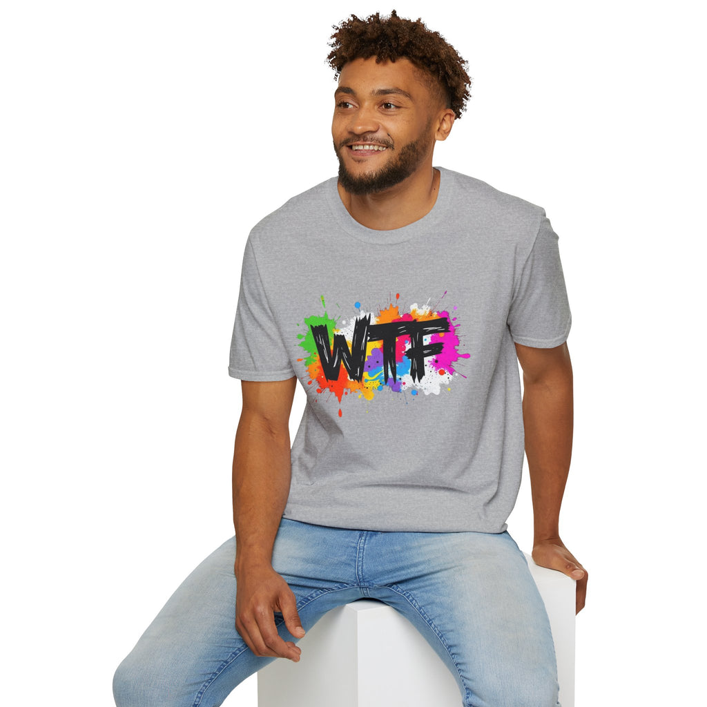 WTF Color Splash T-Shirt — Bold Rainbow Graphic Tee