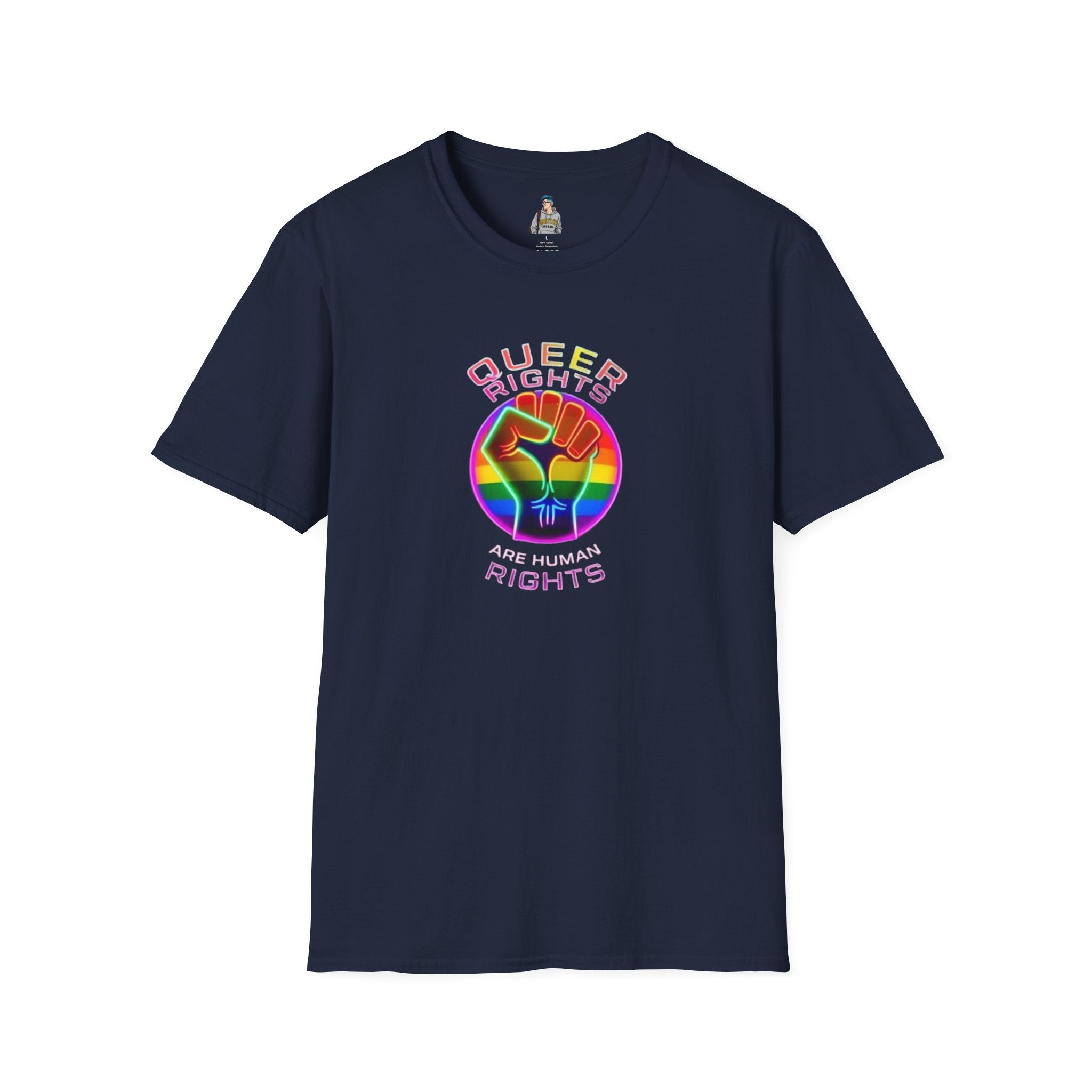 Unisex Softstyle T-Shirt - Queer Rights Are Human Rights Statement Tee