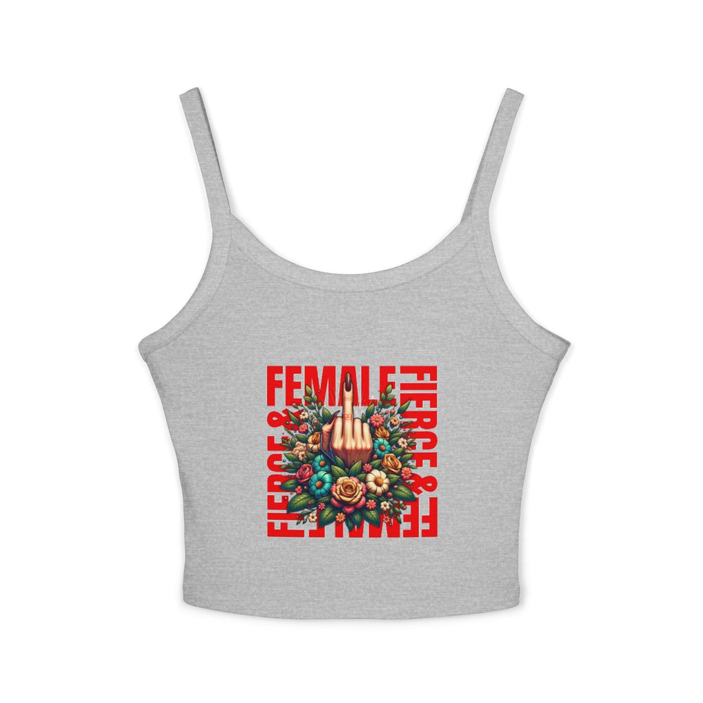 Fierce Female Floral Spaghetti Strap Tank Top