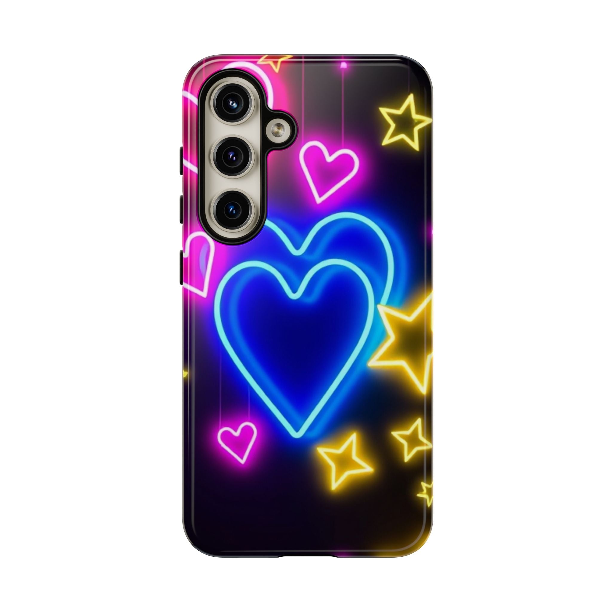 Android OR iPhone Compatible Cases - Neon Love Design - Unique Tough Cases