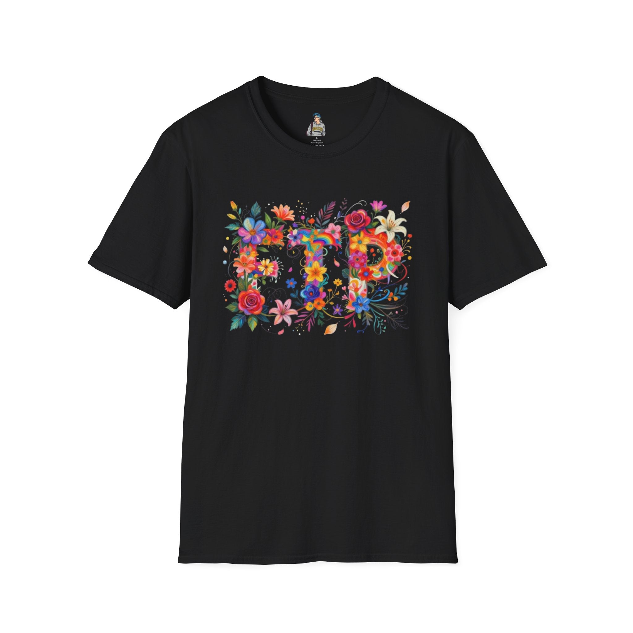 Floral 'FTP' Graphic T-Shirt