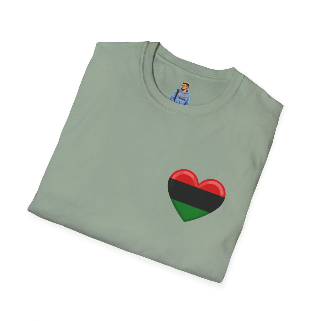 Unity and Heritage Unisex Softstyle T-Shirt with Pan-African Heart