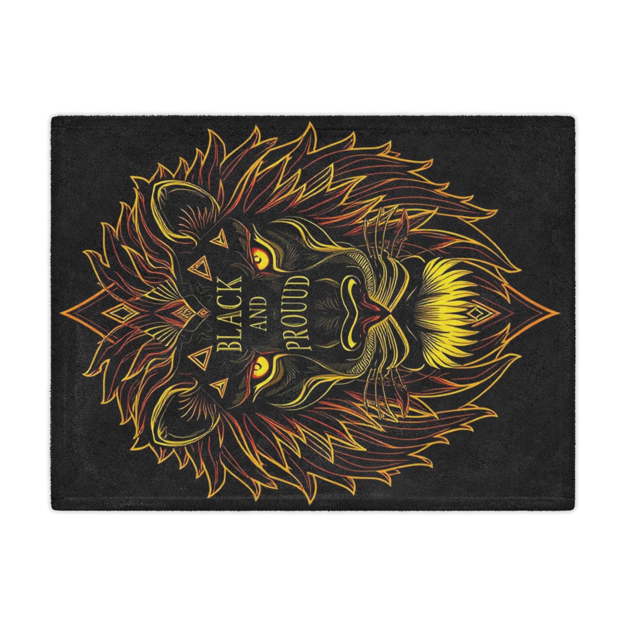 Black & Proud Lion Design Microfiber Blanket
