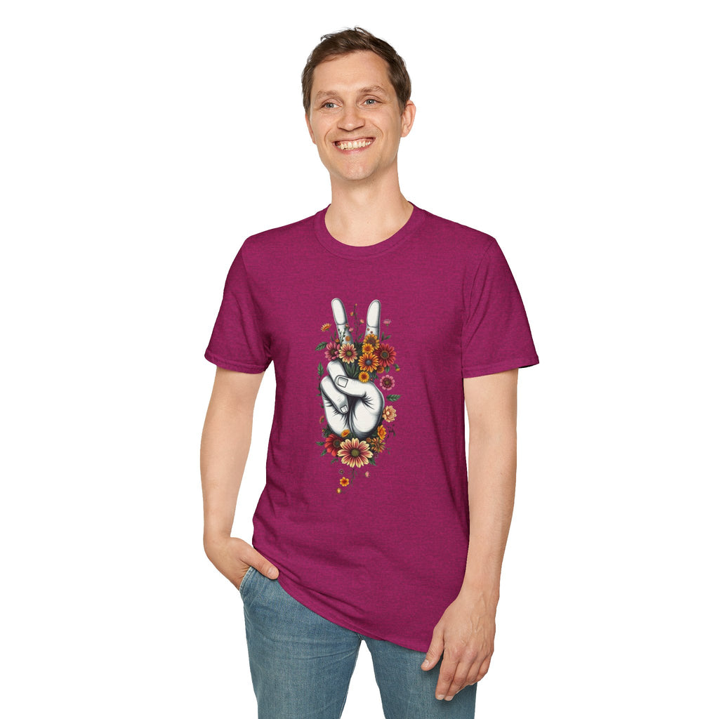 Grow Peace Unisex Softstyle T-Shirt - Boho Inspiration, Perfect for Festivals and Everyday Wear