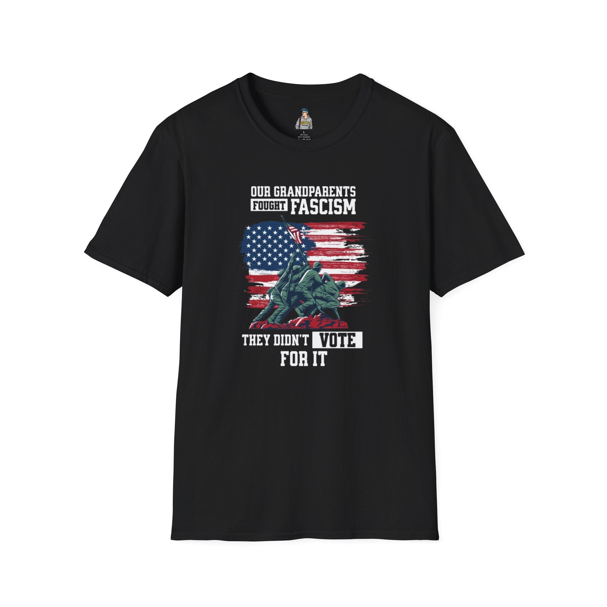 Patriotic Anti-Fascism T-Shirt - Voting for a Traitor Makes You One - Unisex Softstyle T-shirt