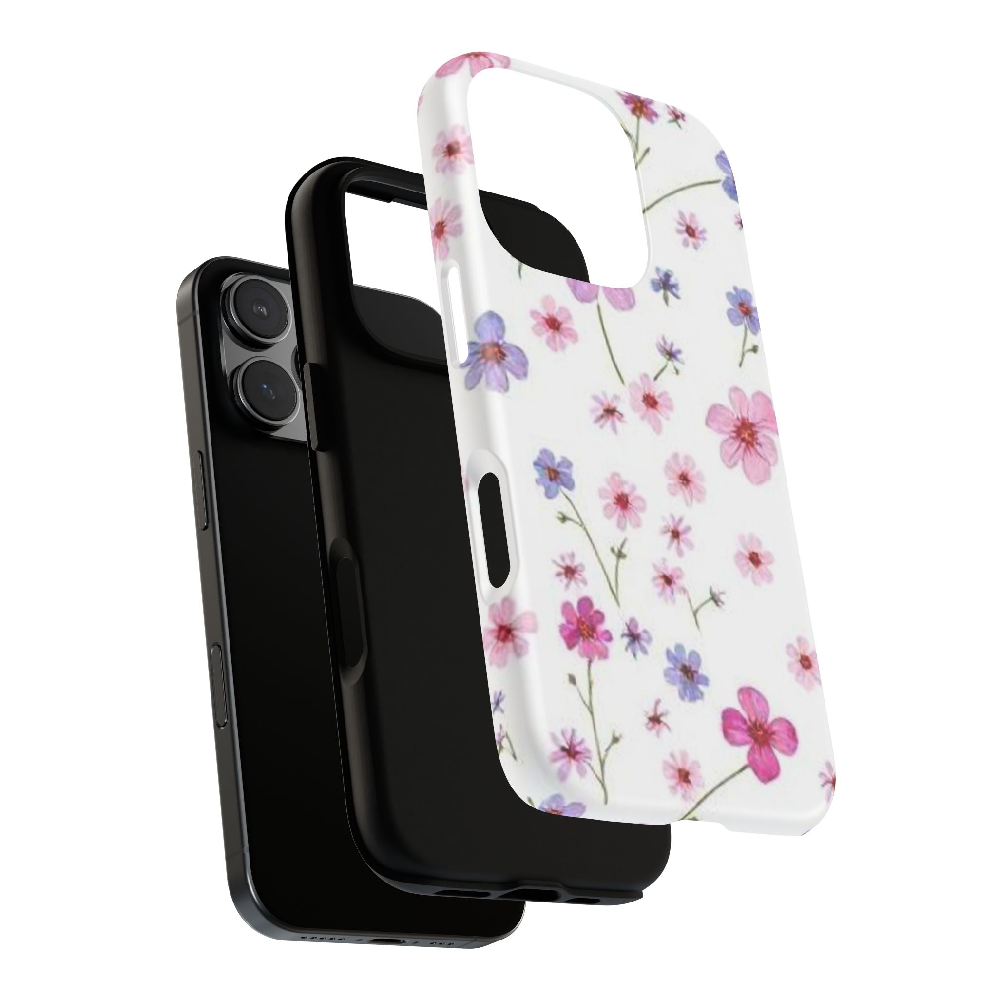Floral Pink Wildflower Tough Phone Case for iPhone