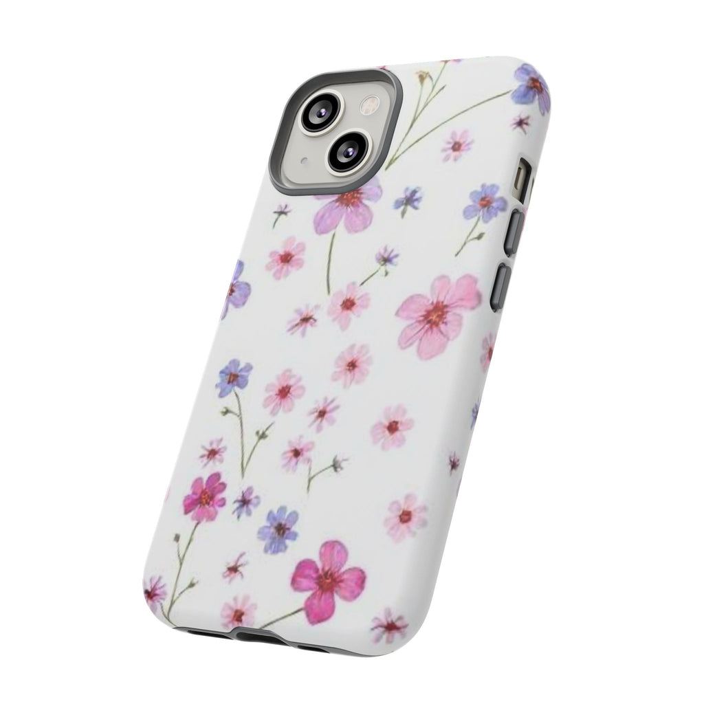 Floral Pink Wildflower Tough Phone Case for iPhone