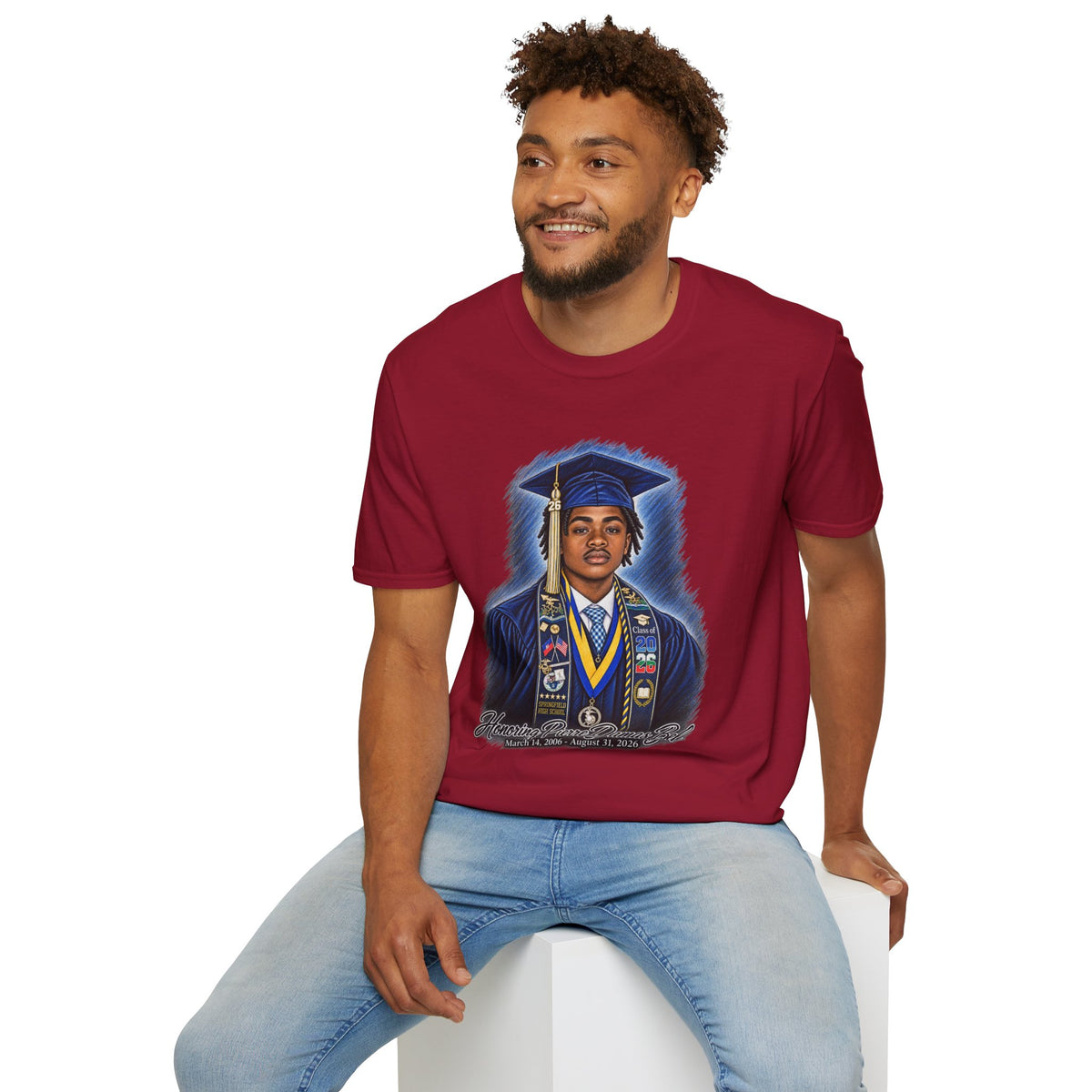 Portrait Front and Back - In Memory of Pierre Damas Bel T-Shirt