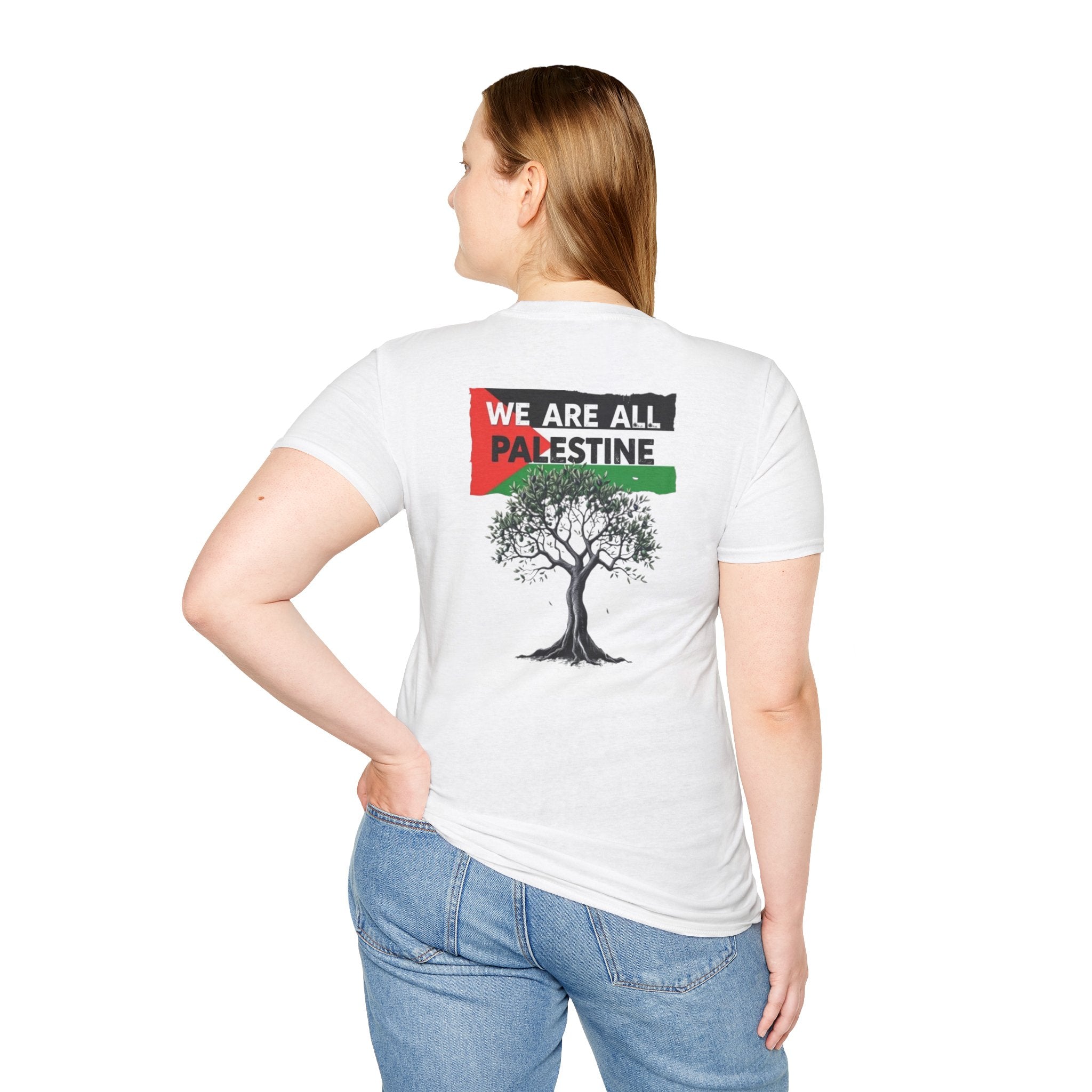 Unisex Softstyle T-Shirt: Stand with Gaza & We Are All Palestine Graphic Tee