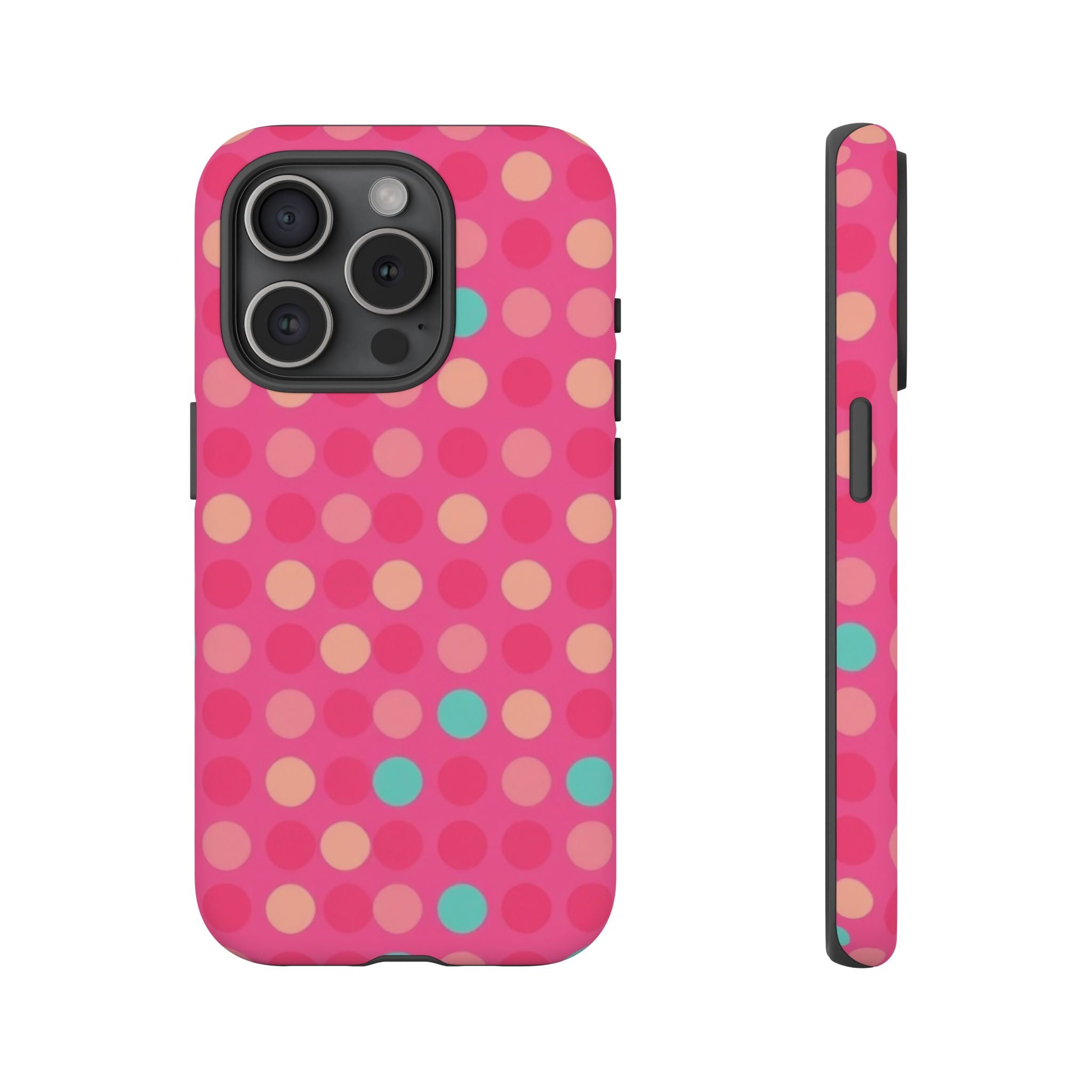 Android OR iPhone Protective Cases - Retro Polka Dots Pattern Tough Case