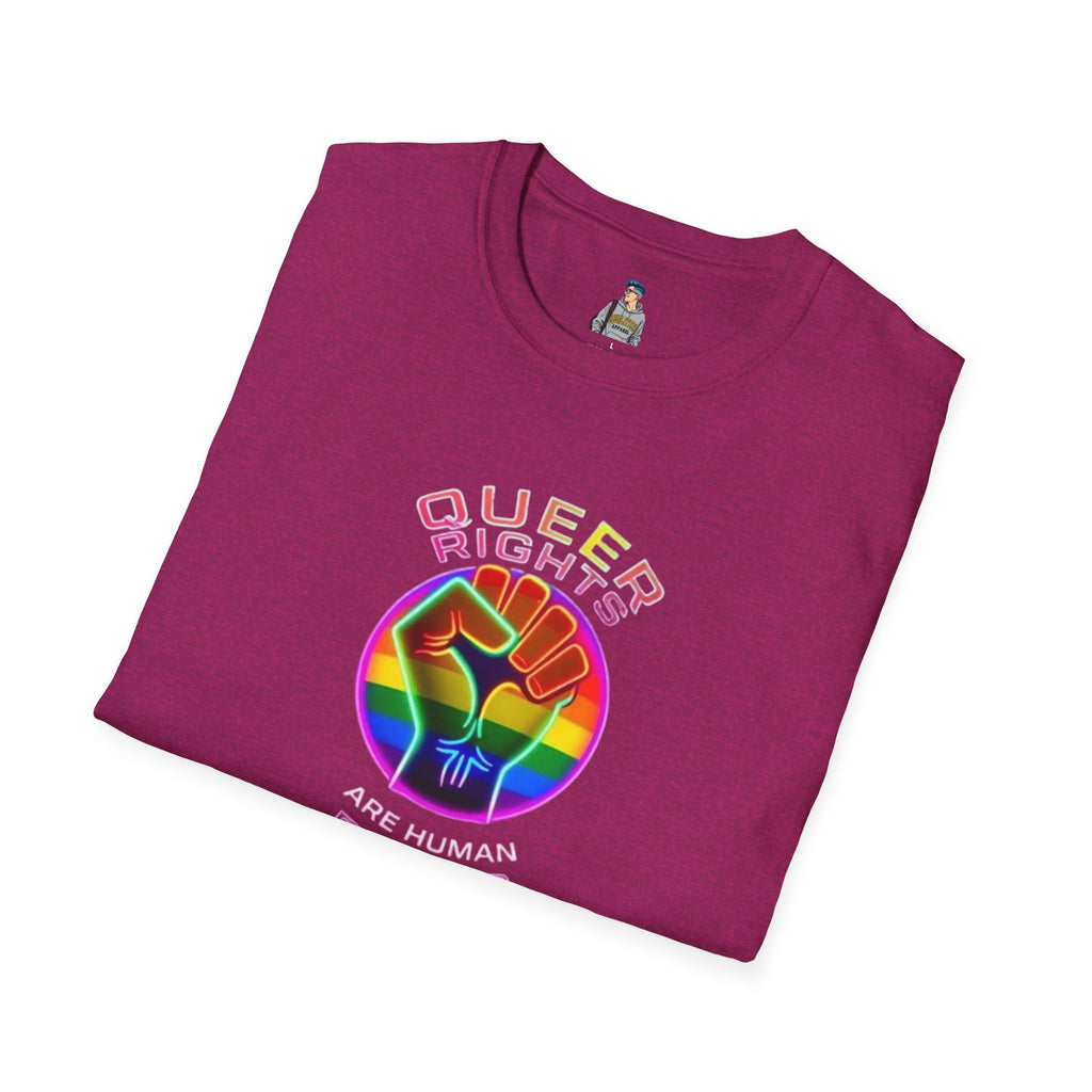 Unisex Softstyle T-Shirt - Queer Rights Are Human Rights Statement Tee