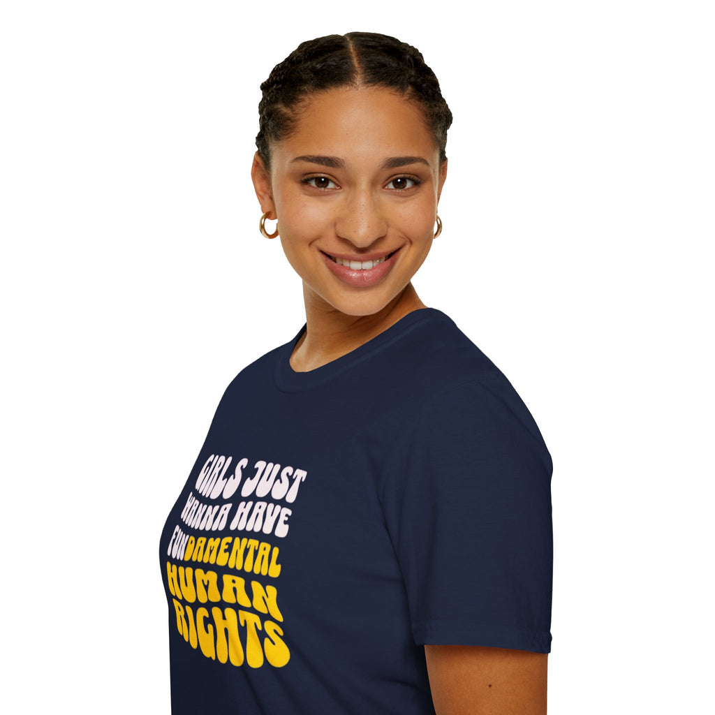Girls Just Wanna Have Fundamental Human Rights Unisex Softstyle T-Shirt - EqualiTees.Me