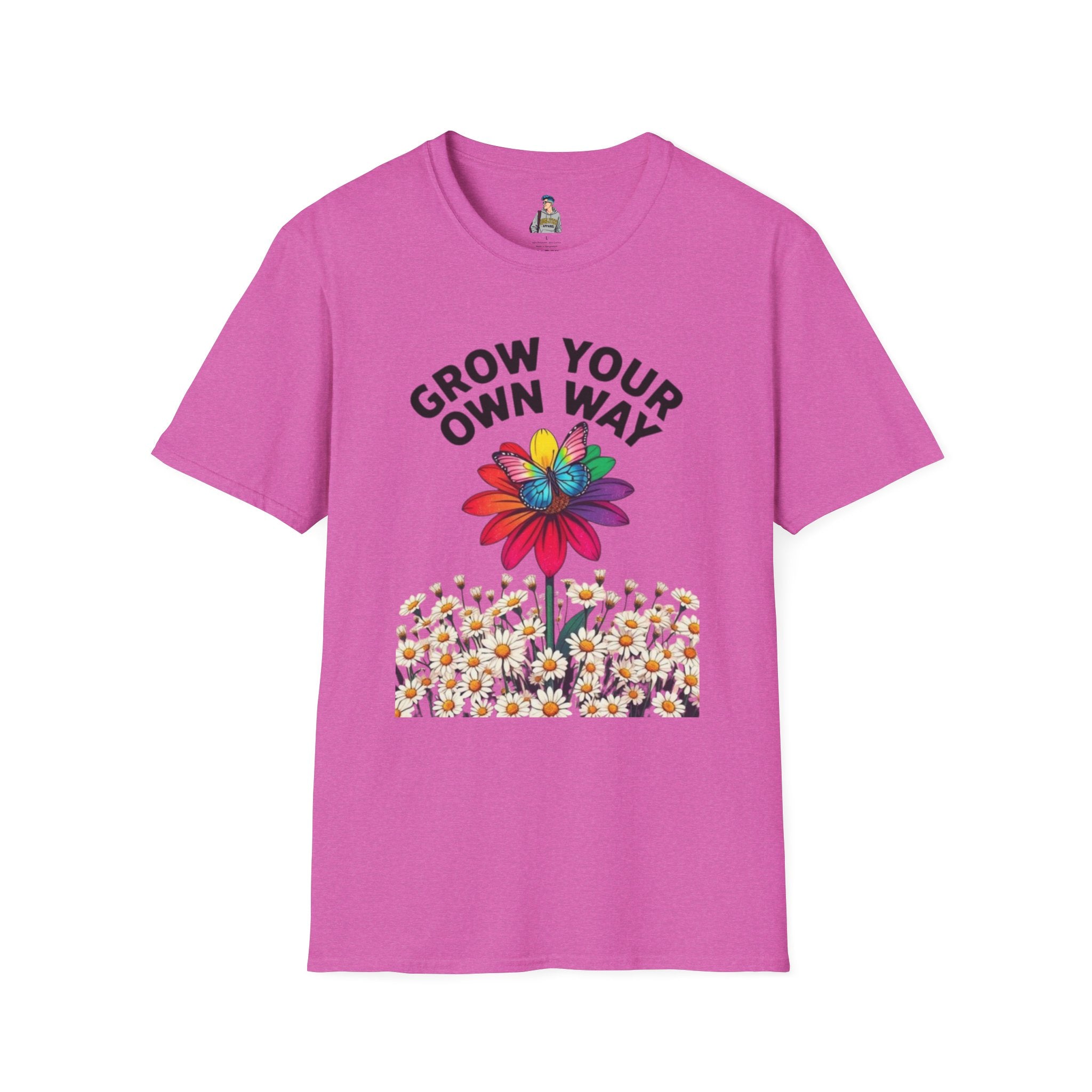 Unisex Softstyle T-Shirt - 'Grow Your Own Way' Floral Design for Queer Pride