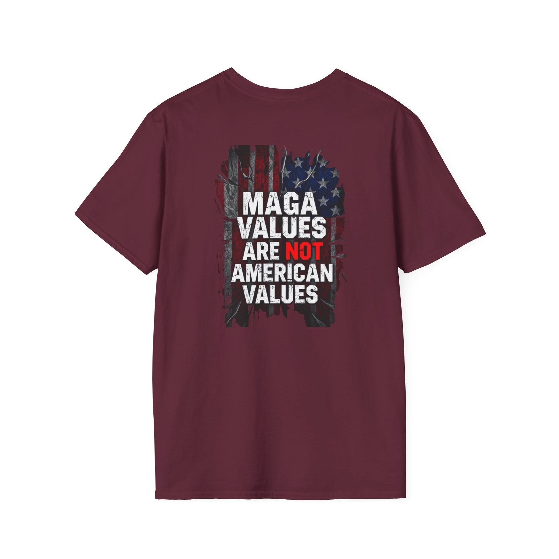 Unisex Softstyle T-Shirt - 'The People United' & 'MAGA Values Are NOT American Values' Graphic Tee