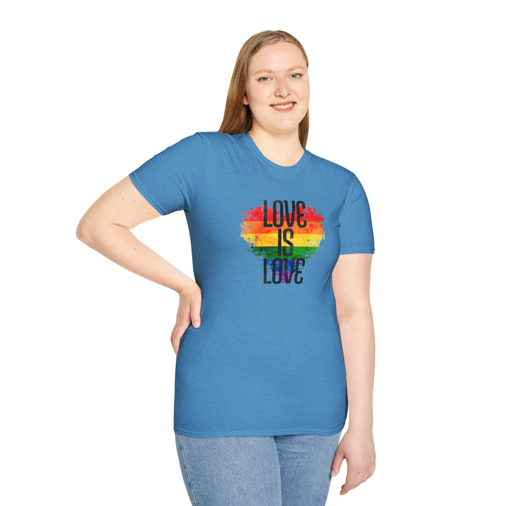 Pride Love Is Love Unisex Softstyle T-Shirt - EqualiTees.Me