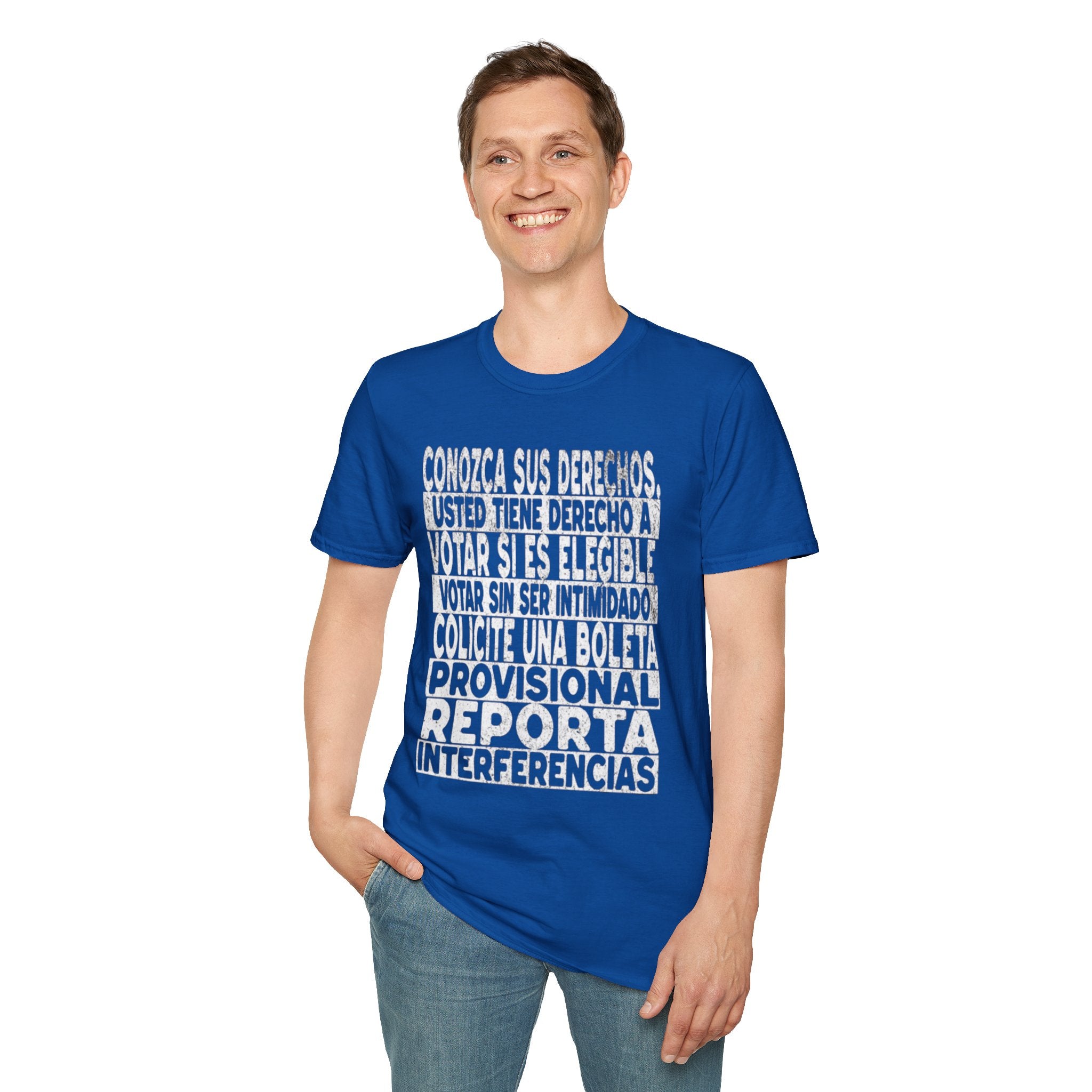Voting Rights T-Shirt — Spanish "CONOZCA SUS DERECHOS"