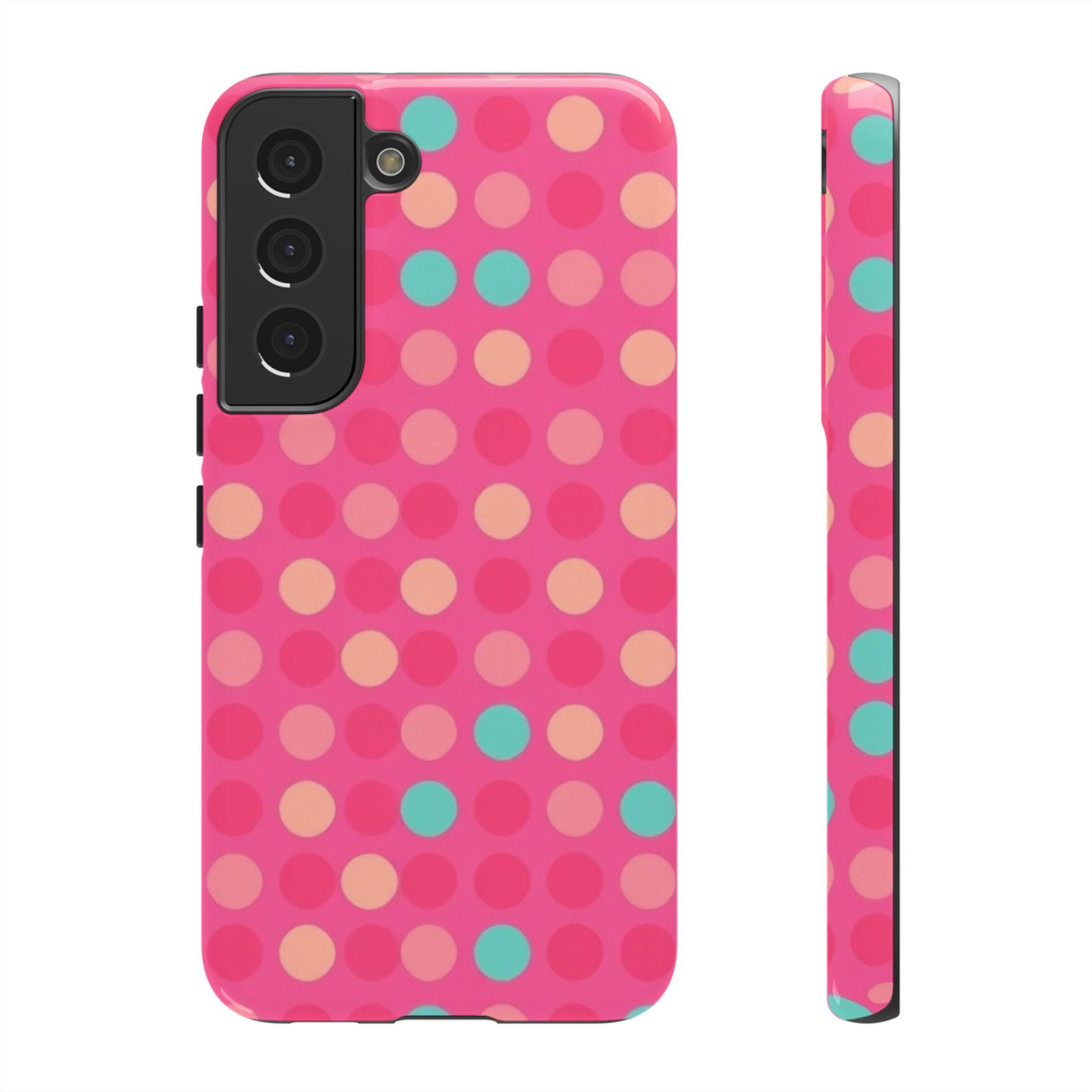 Android OR iPhone Protective Cases - Retro Polka Dots Pattern Tough Case
