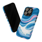 Blue & Pink Swirl Tough Case for iPhone