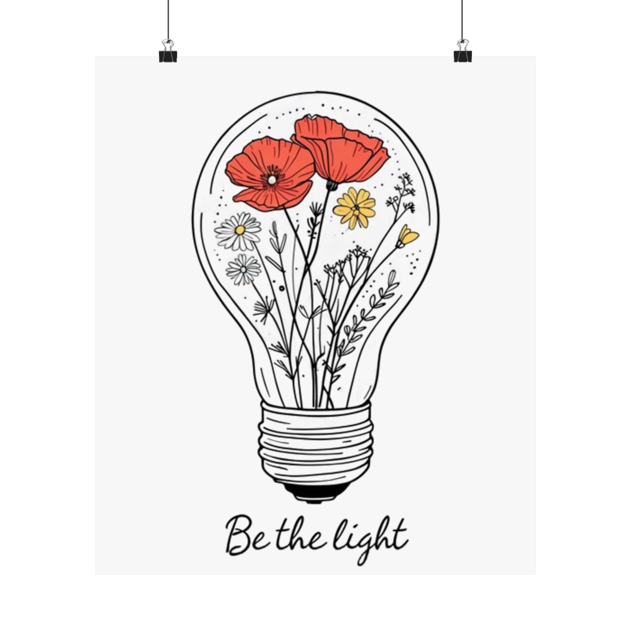 Inspirational Matte Vertical Poster - 'Be the Light'