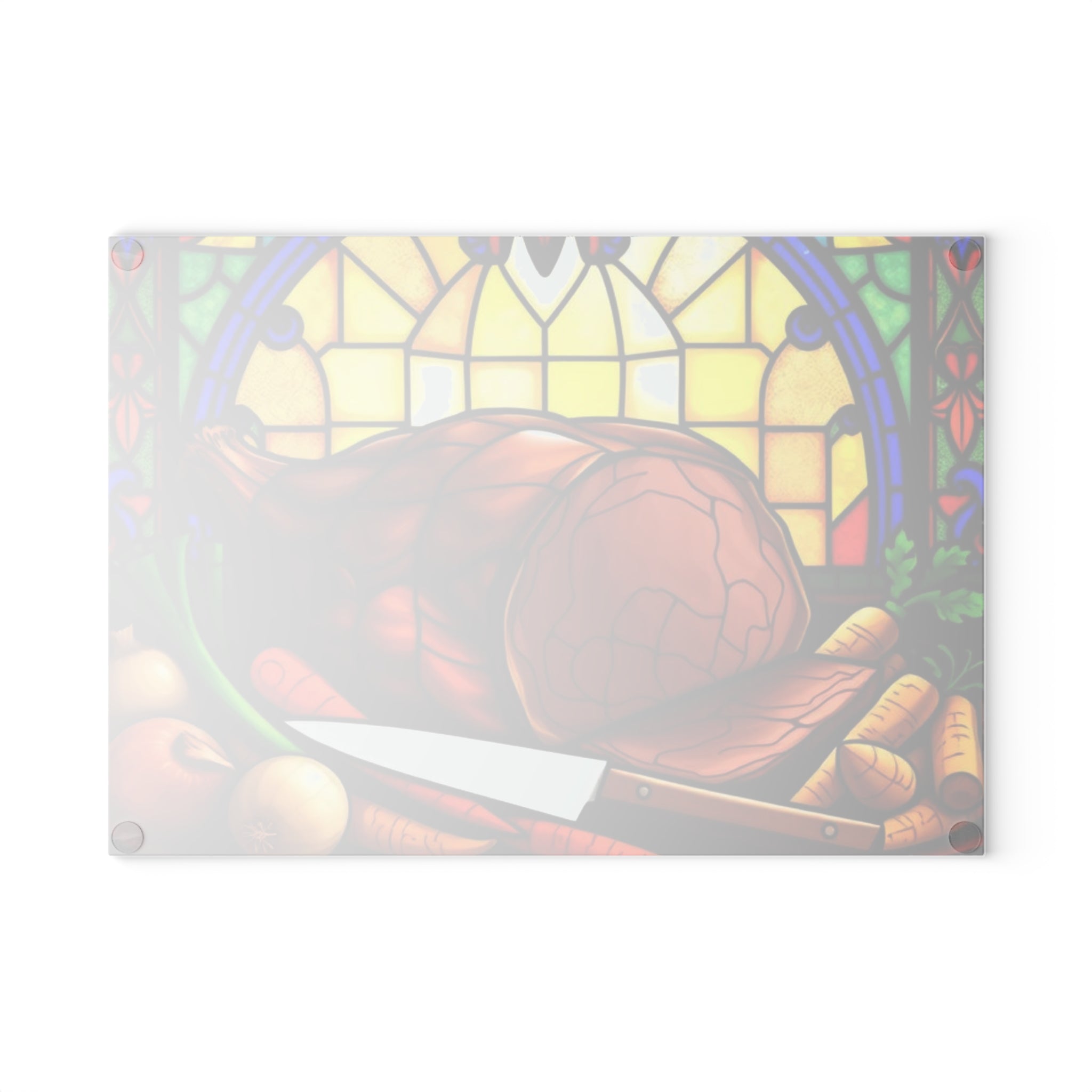 Stained Glass Design Glass Cutting Board - Perfect for Cooking and Entertaining