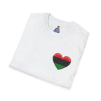 Unity and Heritage Unisex Softstyle T-Shirt with Pan-African Heart