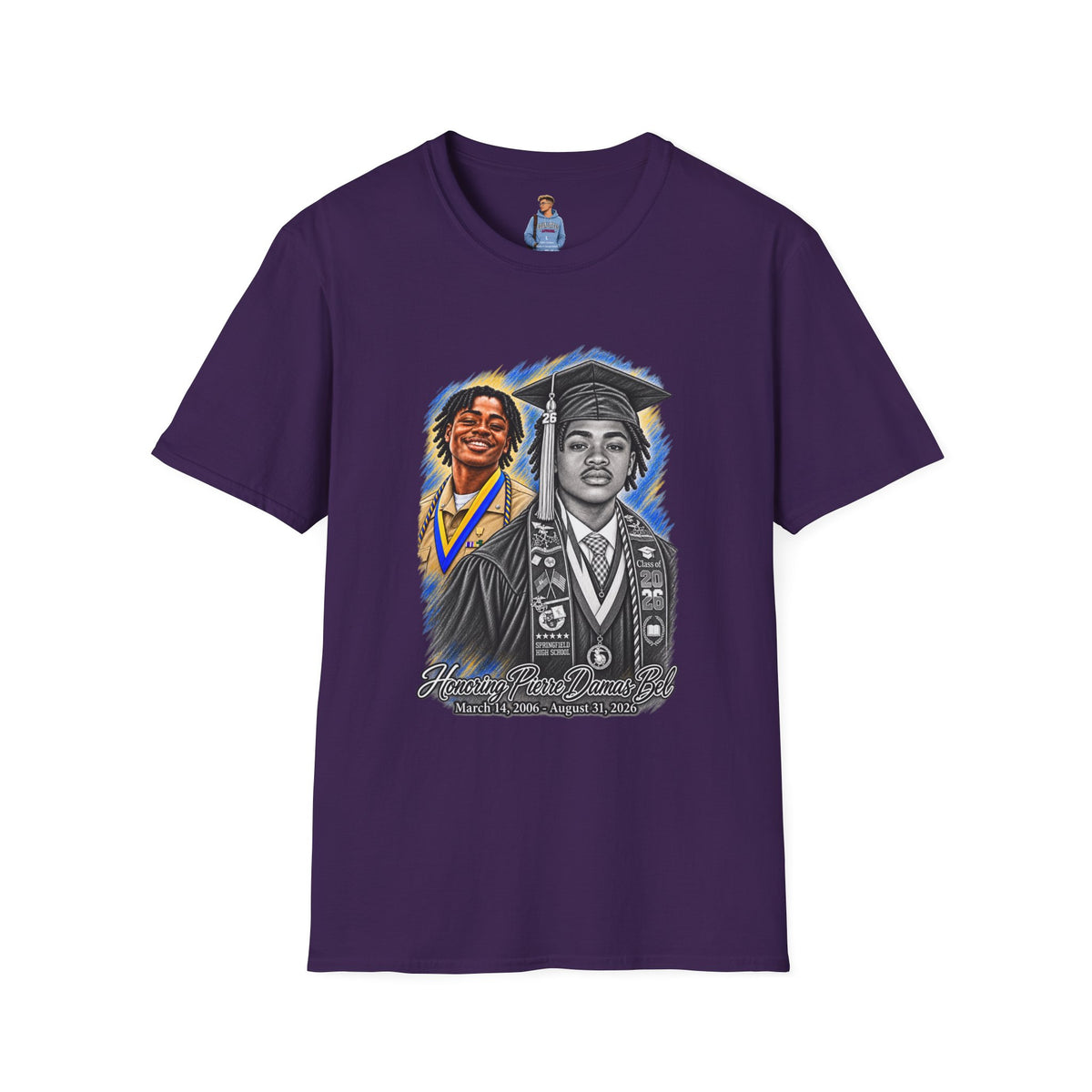 Double Portrait Front - In Memory of Pierre Damas Bel T-Shirt