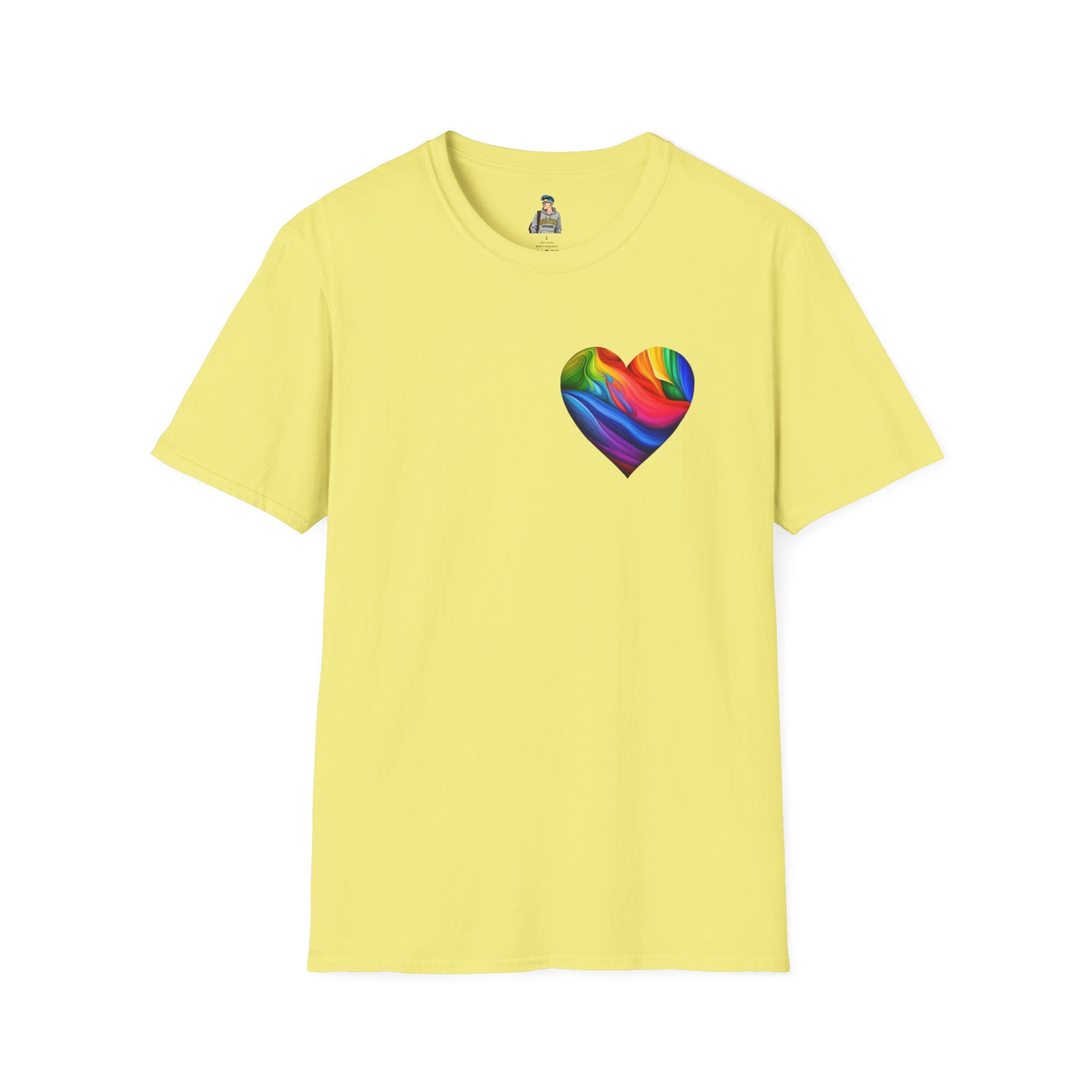 Unisex Softstyle T-Shirt - Pride Heart Design with 'Existence is Resistance'