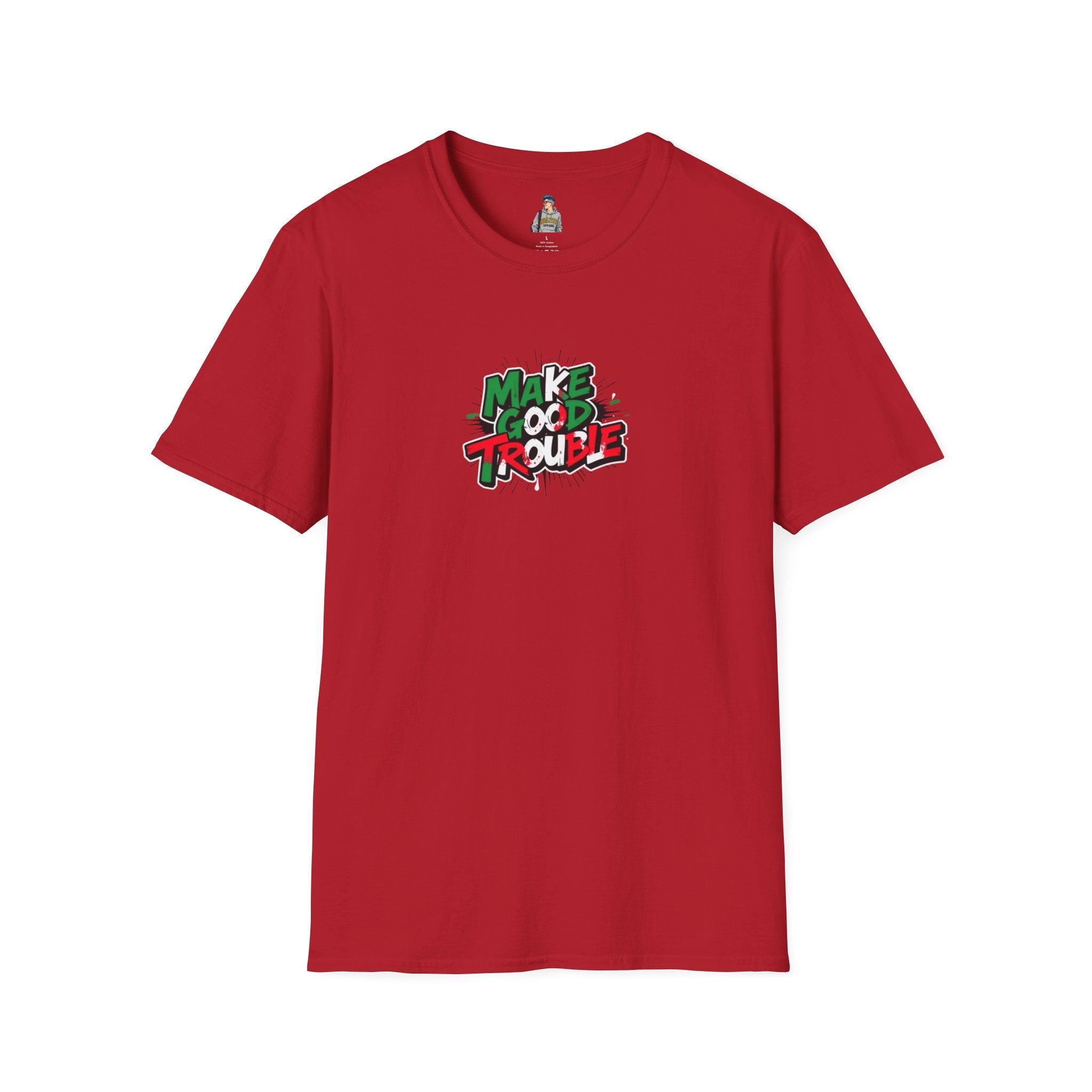 Make Good Trouble Unisex Softstyle T-Shirt | Fun Graphic Tee for Activists & Trendsetters