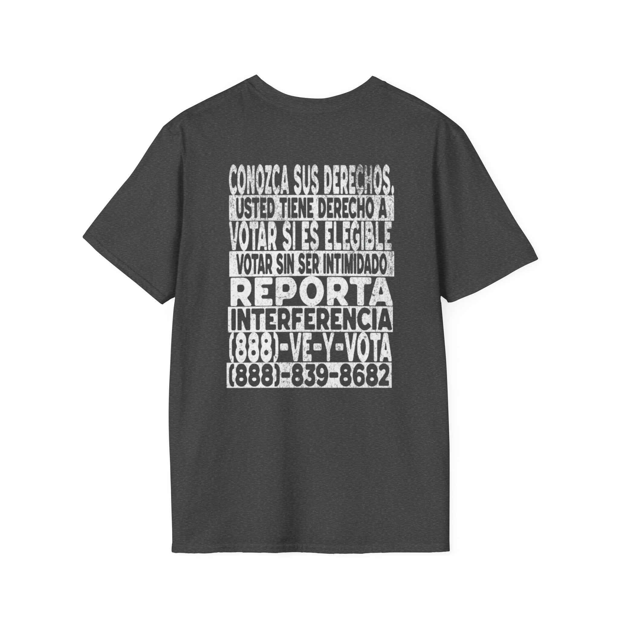 Voting Rights T-Shirt — Spanish "CONOZCA SUS DERECHOS"