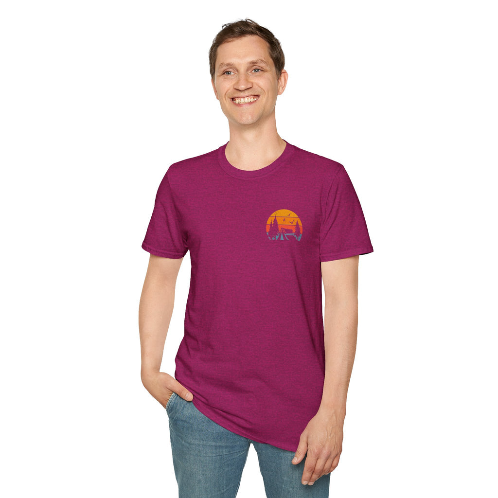 Unisex Softstyle T-Shirt - 'I'd Rather Be Camping' Adventure Tee
