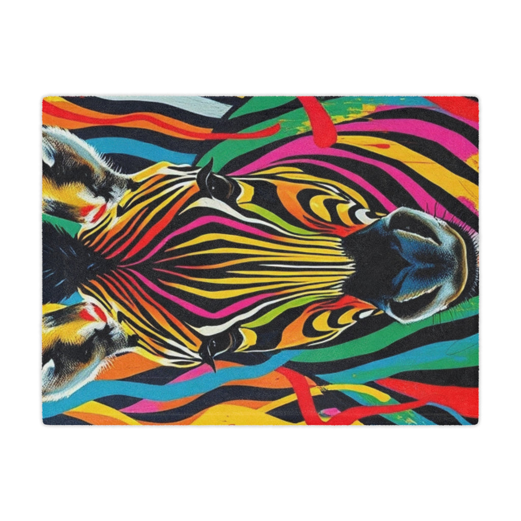 Colorful Zebra Microfiber Blanket