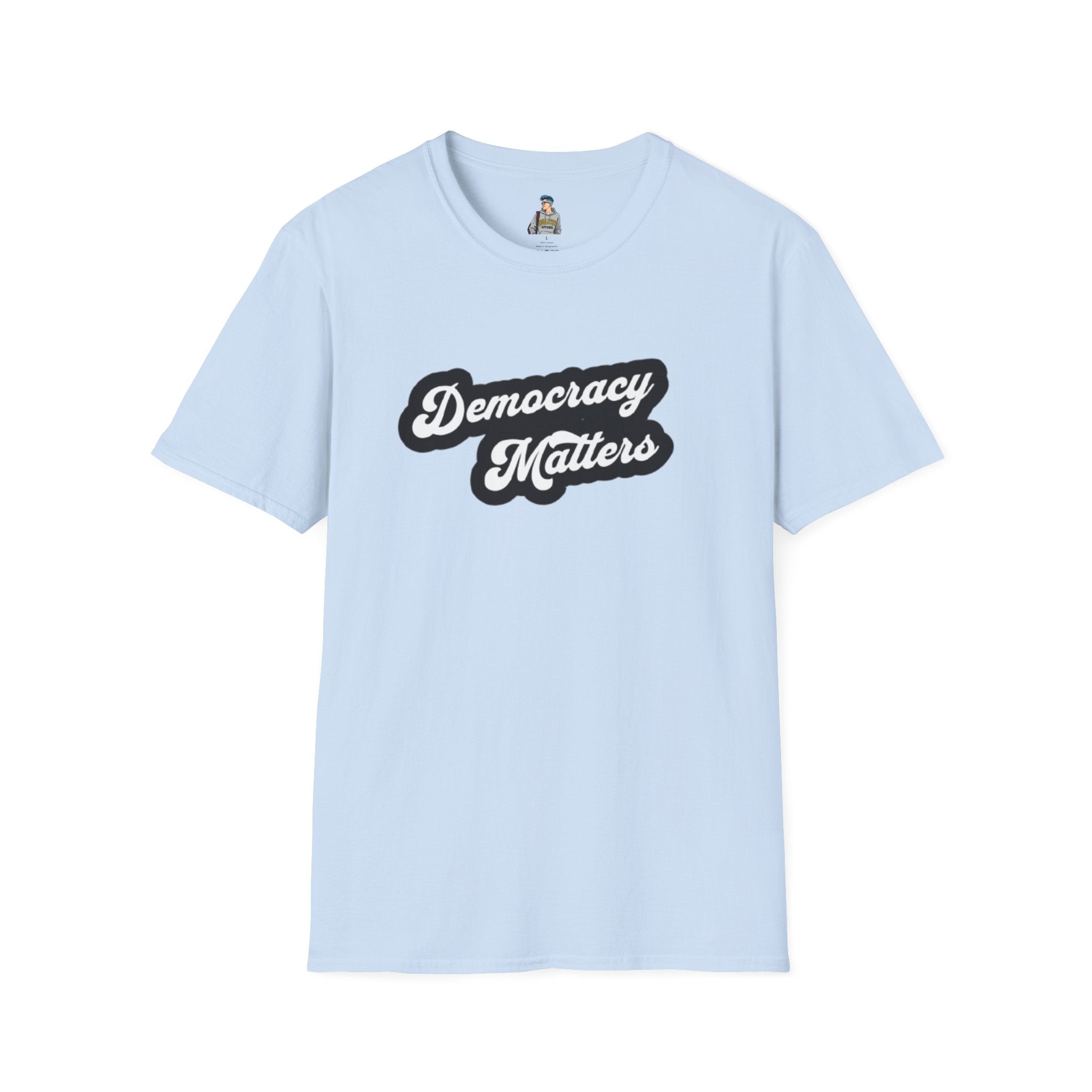 Democracy Matters T-Shirt — Retro Script Political Tee