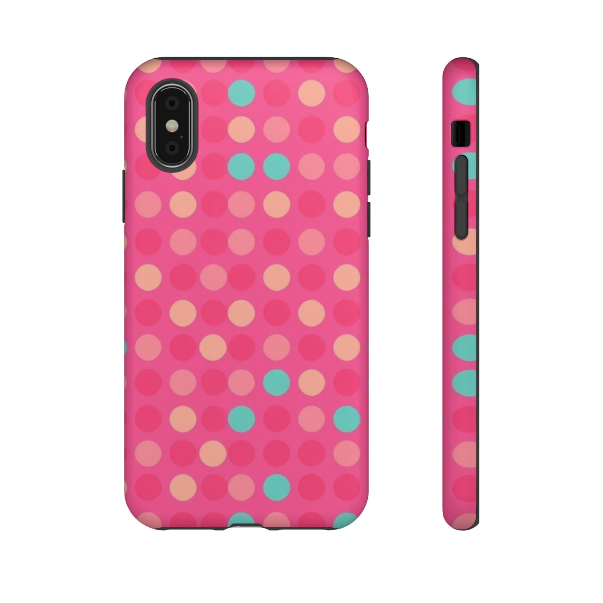 Android OR iPhone Protective Cases - Retro Polka Dots Pattern Tough Case