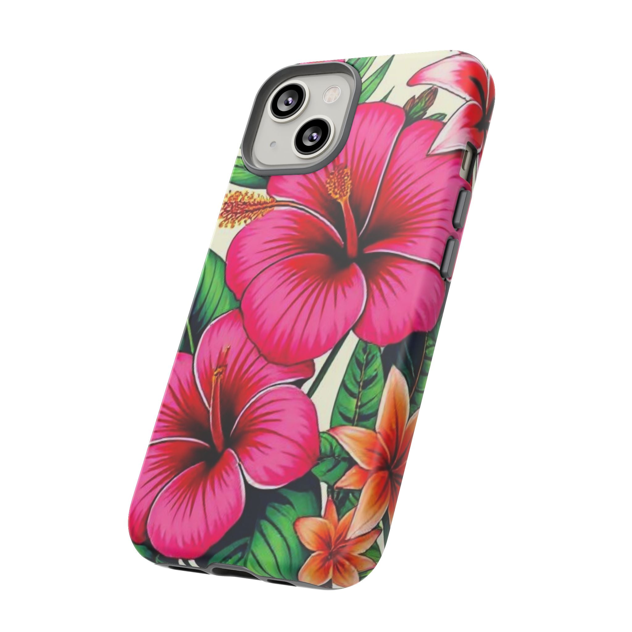 Tropical Hibiscus Phone Case for iPhone — Floral Tough Protective Cover
