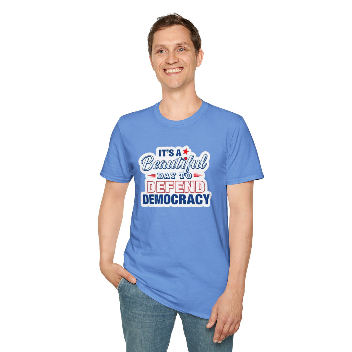 Defend Democracy Unisex Softstyle T-Shirt - Perfect for Activism and Everyday Wear