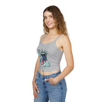 Patriotic Women's Spaghetti Strap Tank Top - Stand With Her Statue of Liberty Design