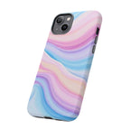 Pastel Marble Tough Phone Case iPhone — Swirled Pink & Blue Protective Cover