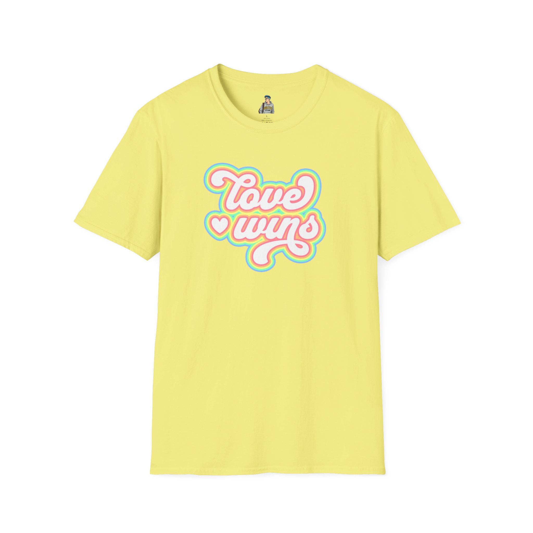 Love Wins Unisex Softstyle T-Shirt - Positive Vibes for Pride and Everyday Wear
