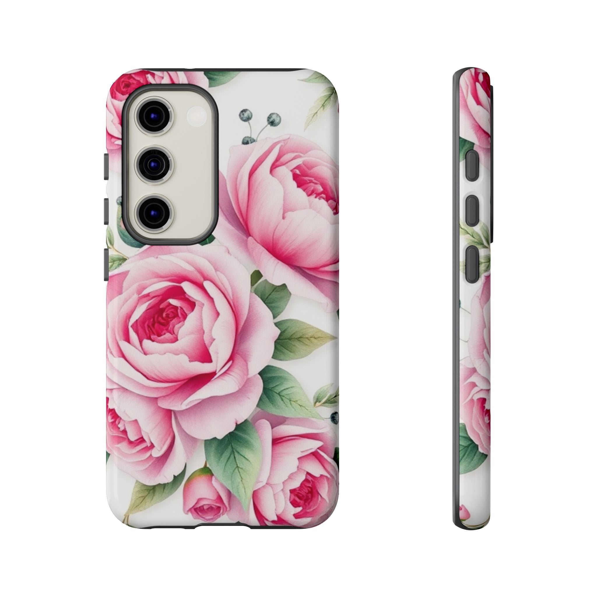 Android OR iPhone Compatible Cases - Pink Flower Design - Unique Tough Cases