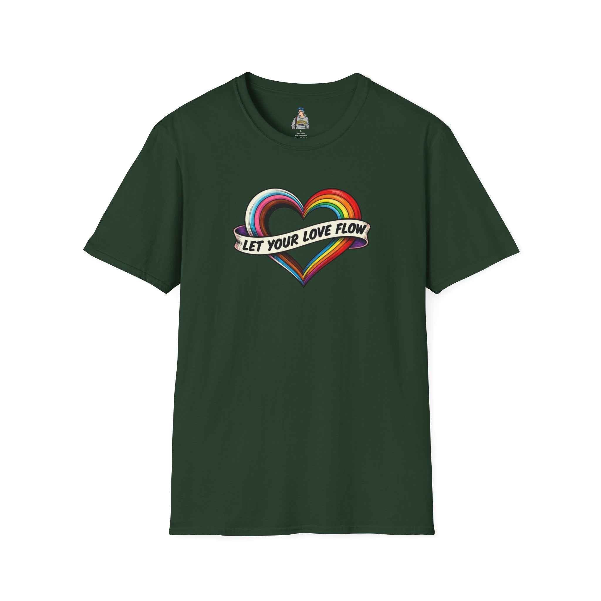 Let Your Love Flow Rainbow Heart T-Shirt