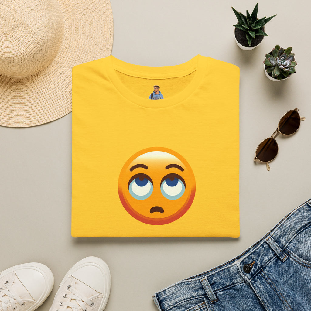 Unisex Softstyle T-Shirt with Eye Roll Emoji | Casual Graphic Tee for Everyday Humor