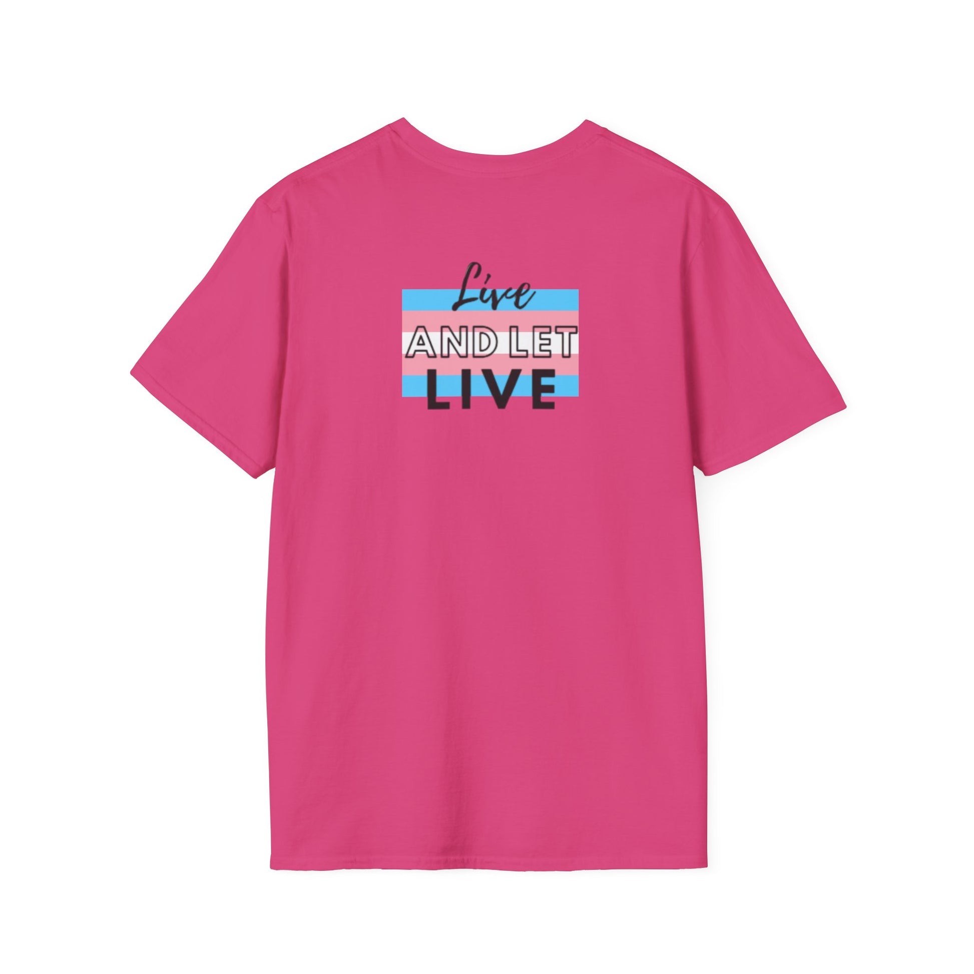 Live and Let Live Safety Pin Unisex Softstyle T-Shirt - Casual LGBTQ+ Pride Tee