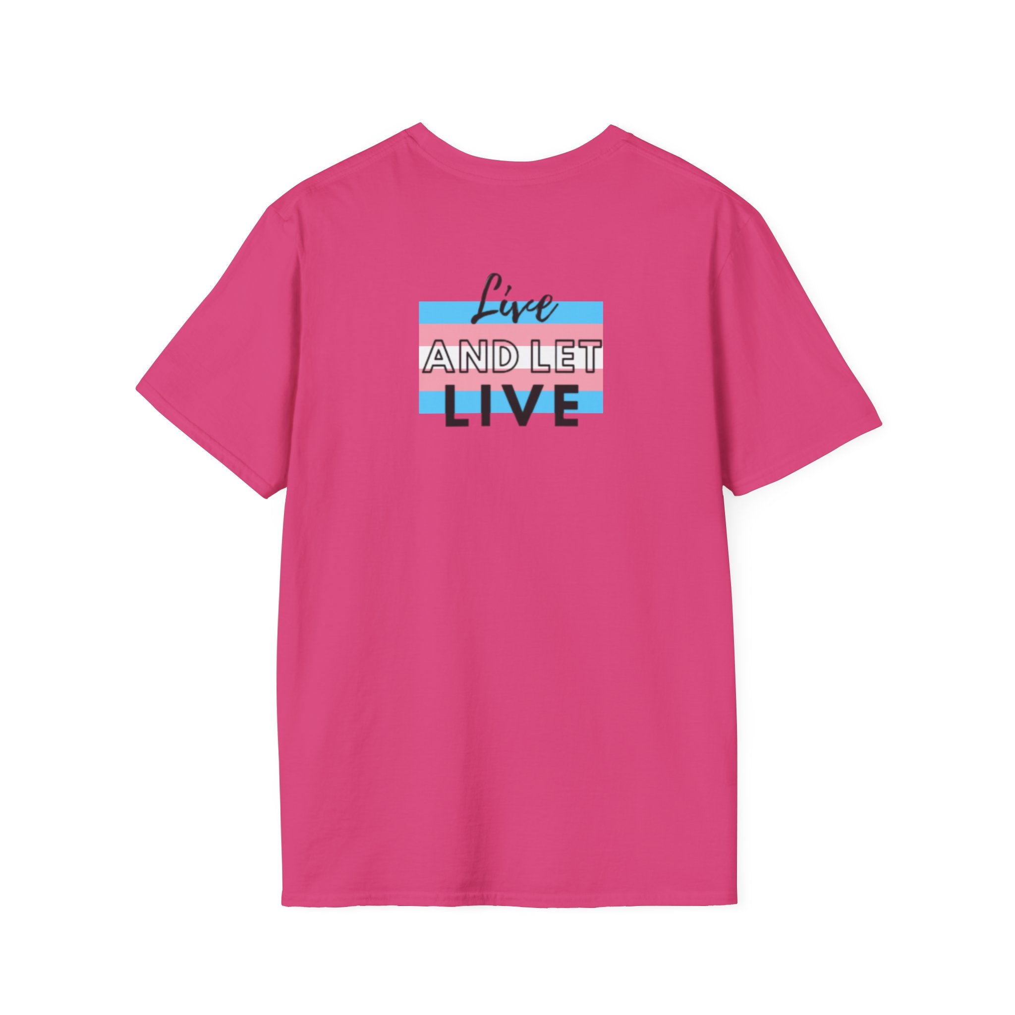 Live and Let Live Safety Pin Unisex Softstyle T-Shirt - Casual LGBTQ+ Pride Tee